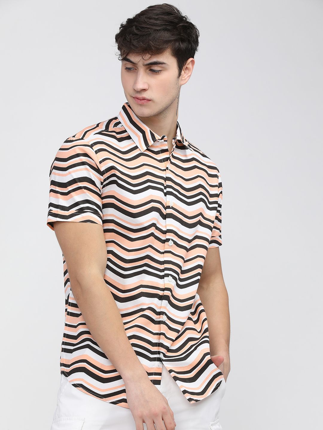 Highlander Men Printeds Striped Slim Fit Shirt-picture-58