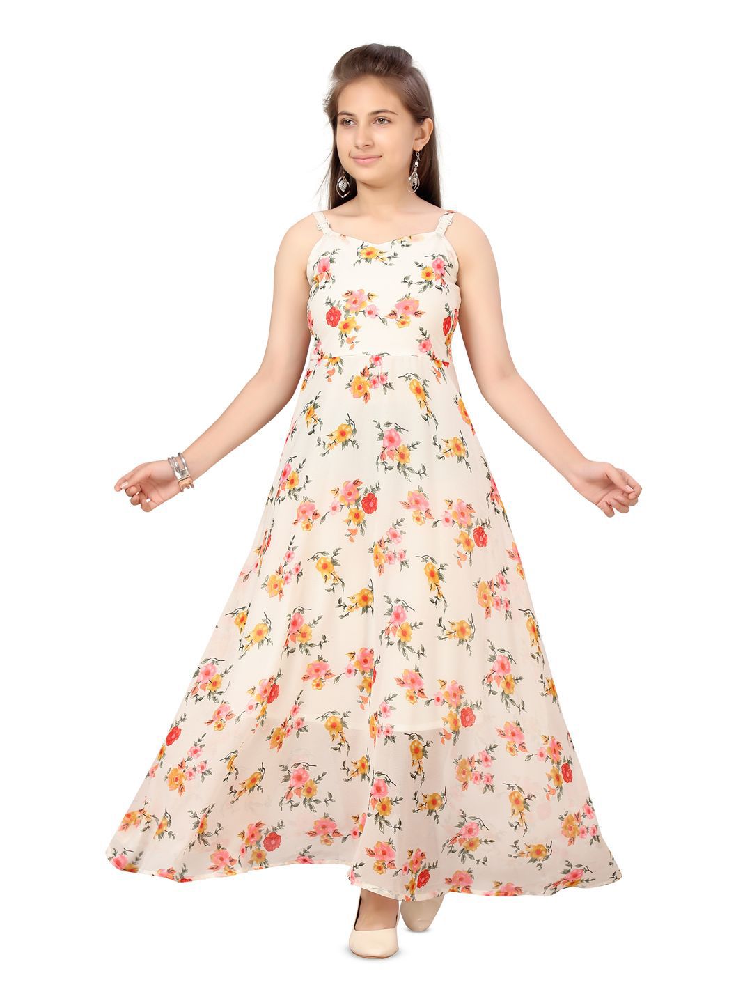 BAESD Floral Print Georgette Maxi Dress-picture-35