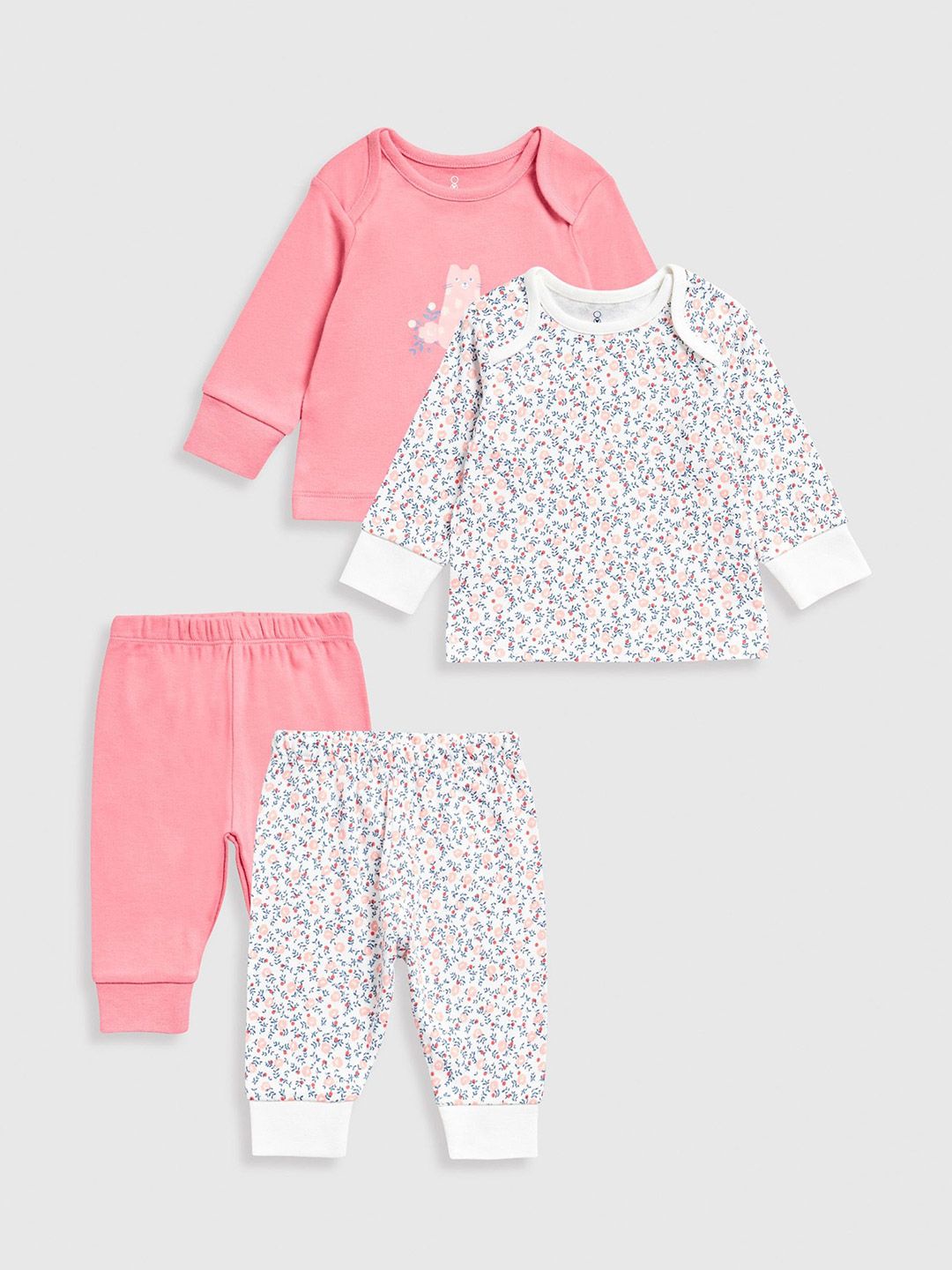 mothercare Infants Girls Pack Of 2 Printed Pure Cotton T-shirt with Joggers-picture-30