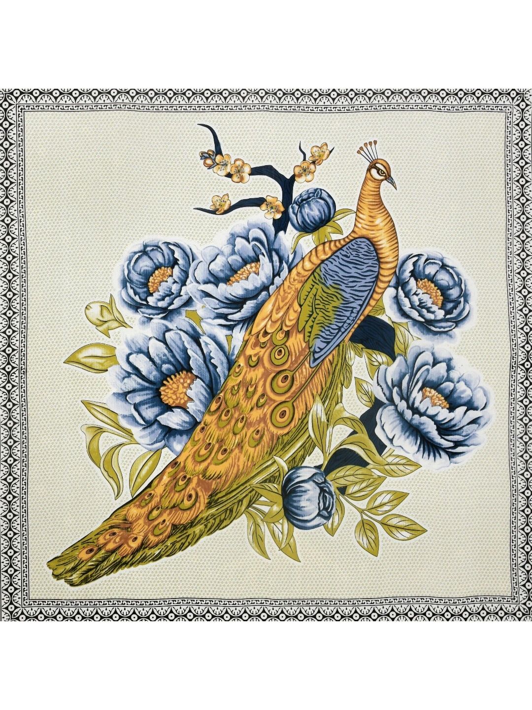 LIVING ROOTS Brown & Blue Printed 210 TC Cotton Queen Bedsheet with 2 Pillow Covers-picture-12