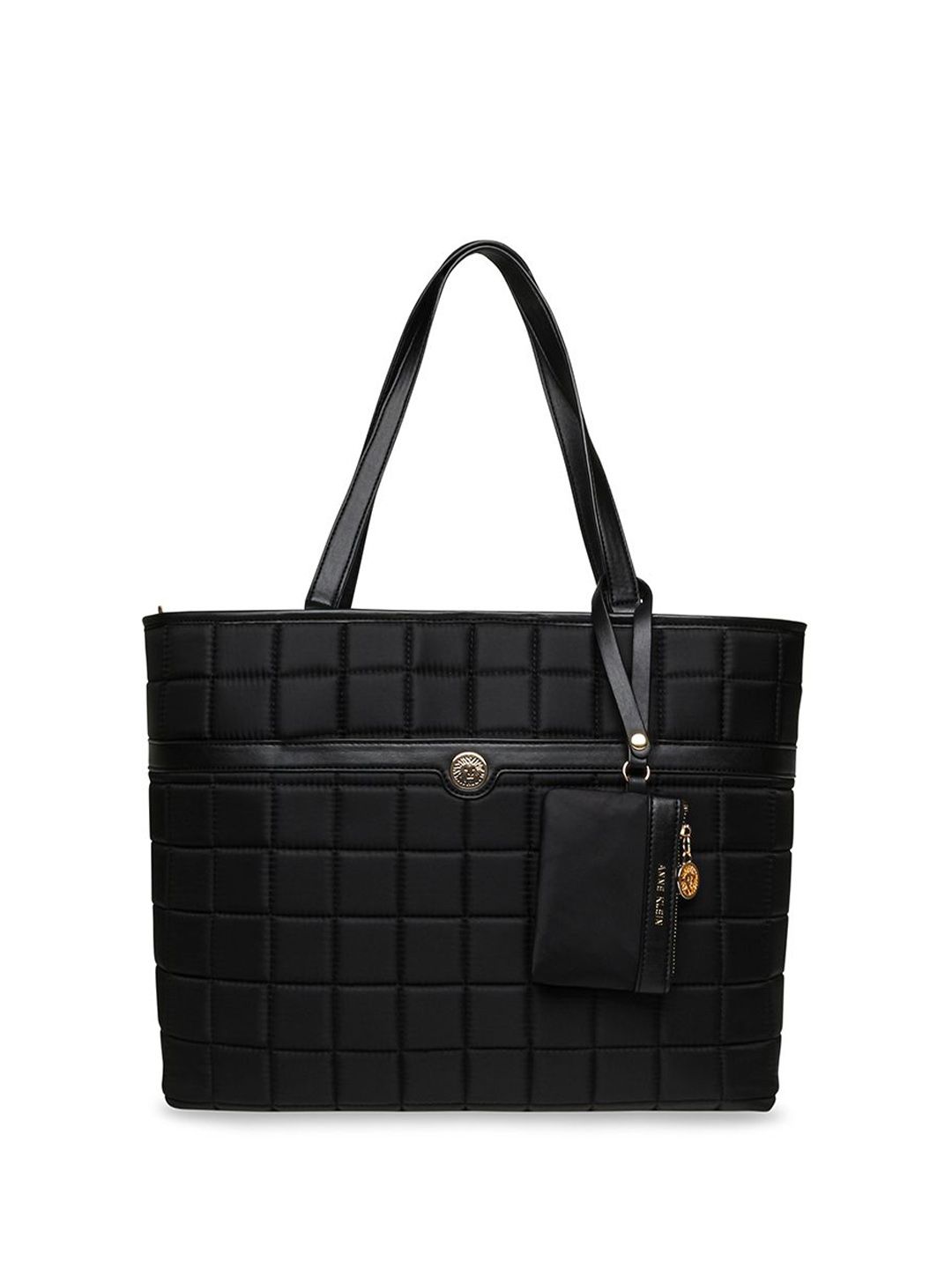 ANNE KLEIN Women Black Geometric Textured Oversized Structured Shoulder Bag with Quilted-picture-11