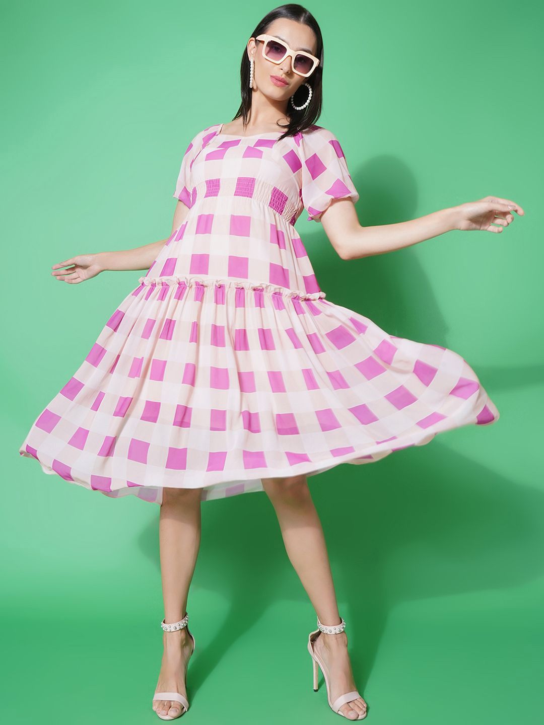 Buy KATLINE Women Printed Fit And Flare Dress - Dresses for Women