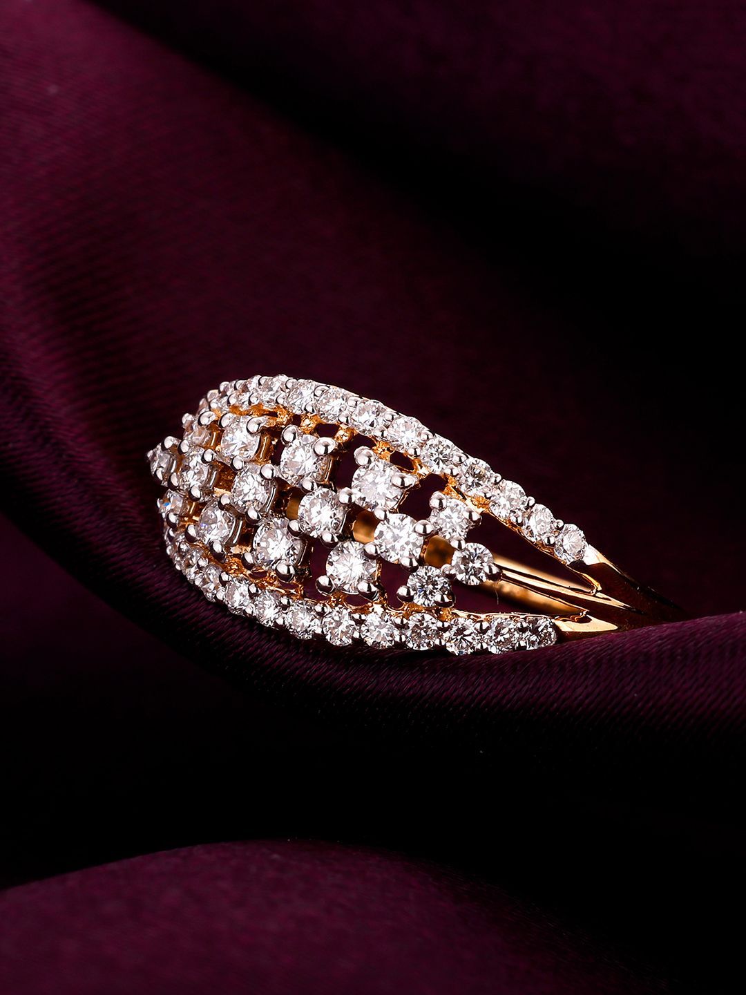 GIVA 18K Gold Plated Diamond Stone Studded Finger Ring-picture-10