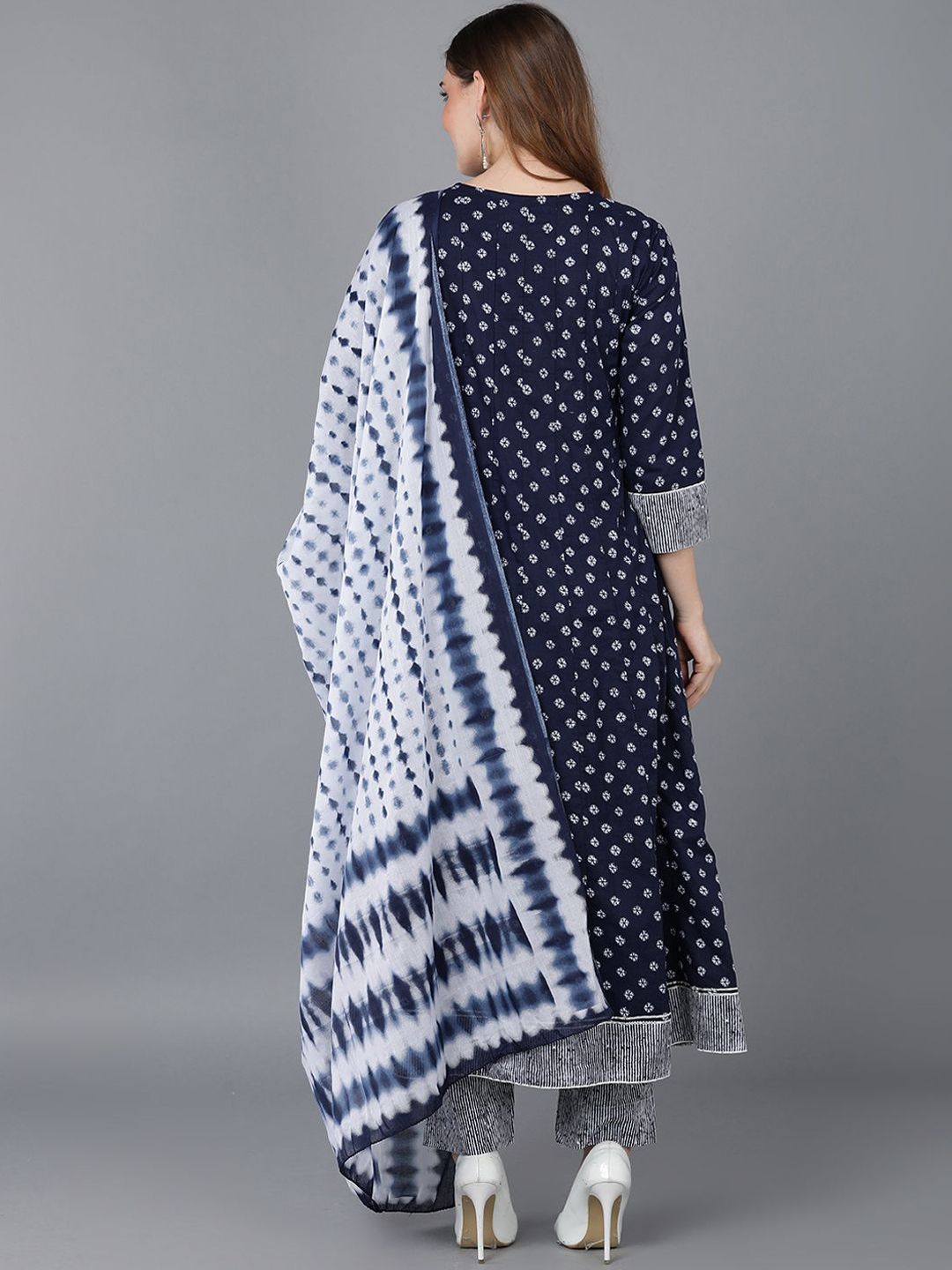 Golden Printed Empire Anarkali Kurta