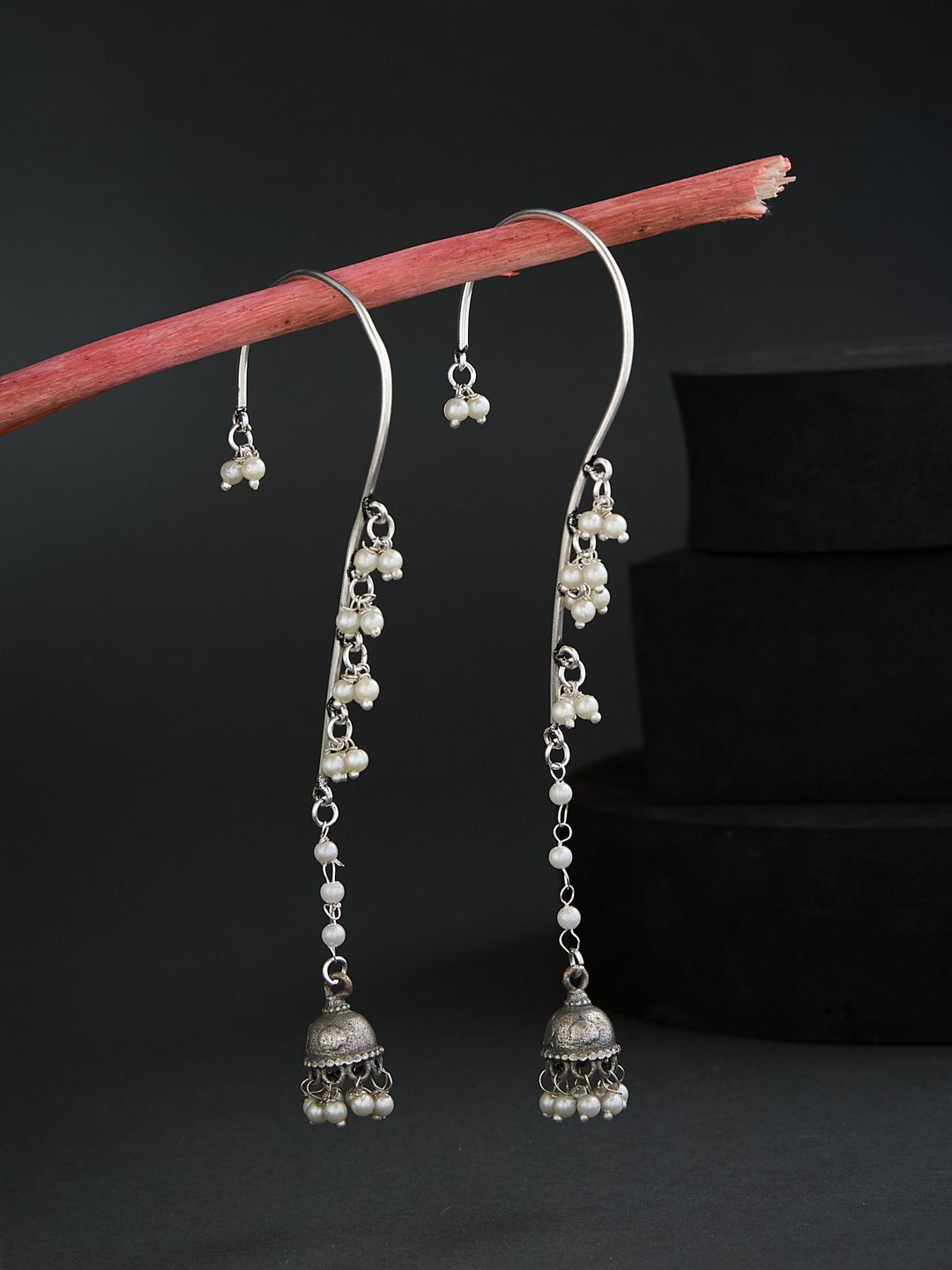 ATIBELLE German Silver-Plated Contemporary Beaded Ear Cuff
