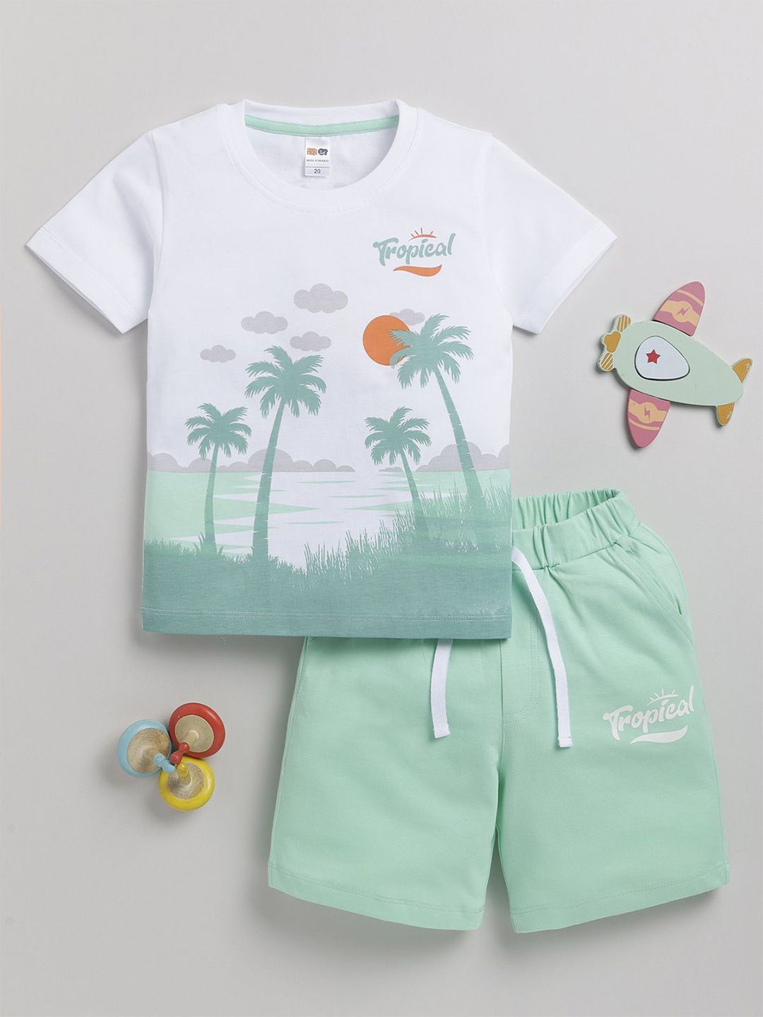 LITTLE NINJA Boys Printed T-shirt with Shorts-picture-11
