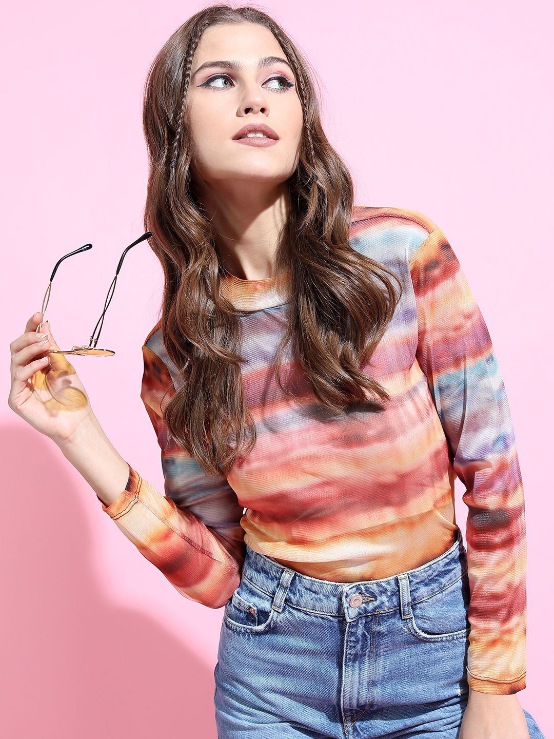 Tokyo Talkies Women Abstract Printed Round Neck Top-picture-12