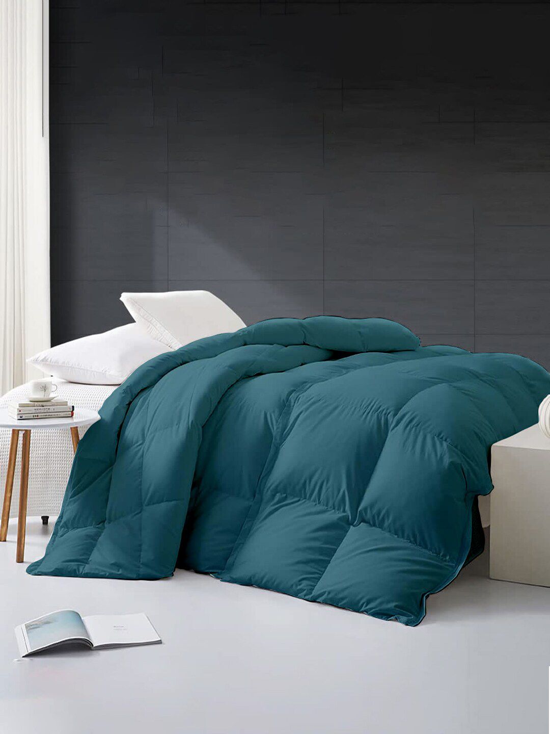 RAZZAI Teal Microfiber Mild Winter 500 GSM Single Bed Comforter-picture-15