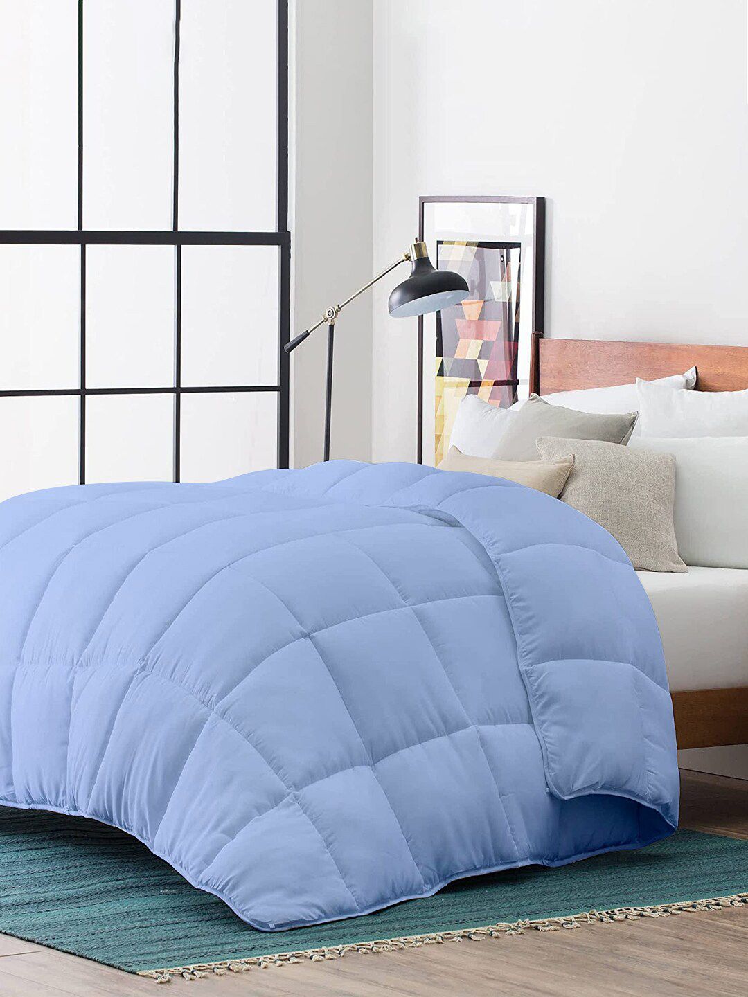 RAZZAI Blue & Grey Microfiber Mild Winter 210 GSM Single Bed Comforter-picture-29