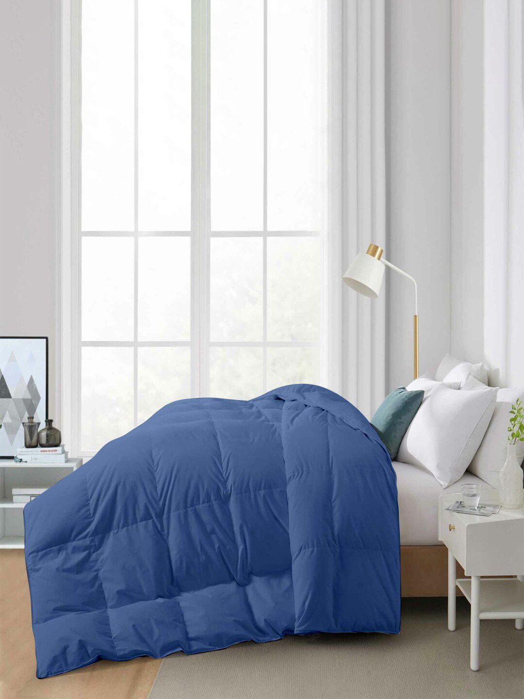 RAZZAI Blue & Grey Microfiber Mild Winter 210 GSM Single Bed Comforter-picture-35