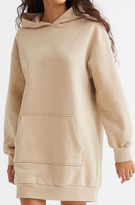 oversized hoodie dress h&m Women's Light blue Oversized hooded dress