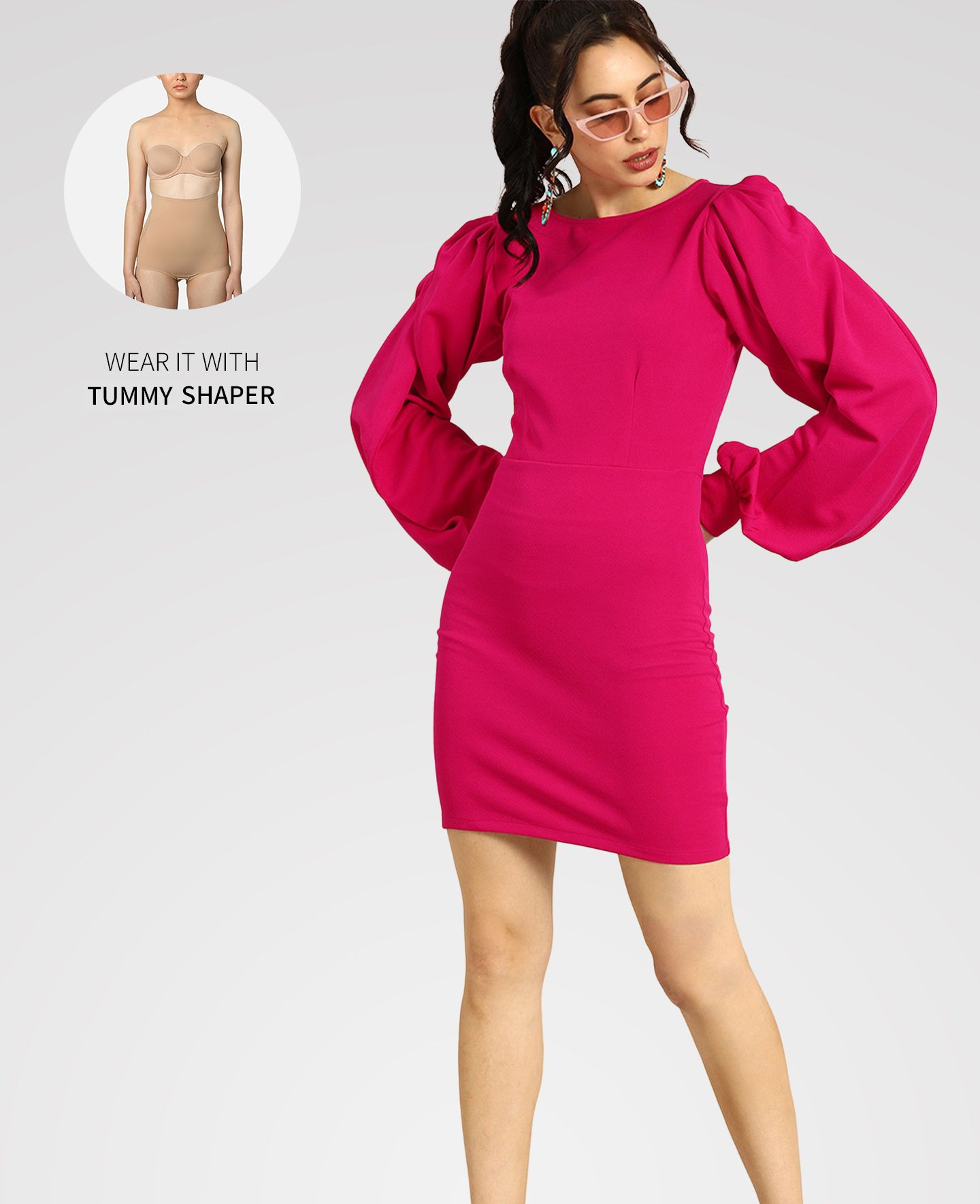 myntra athena elegant balloon puff sleeves bodycon dress reviews Buy Athena Sweetheart Neck Bodycon Above Knee Dress - Dresses for Women 25922128