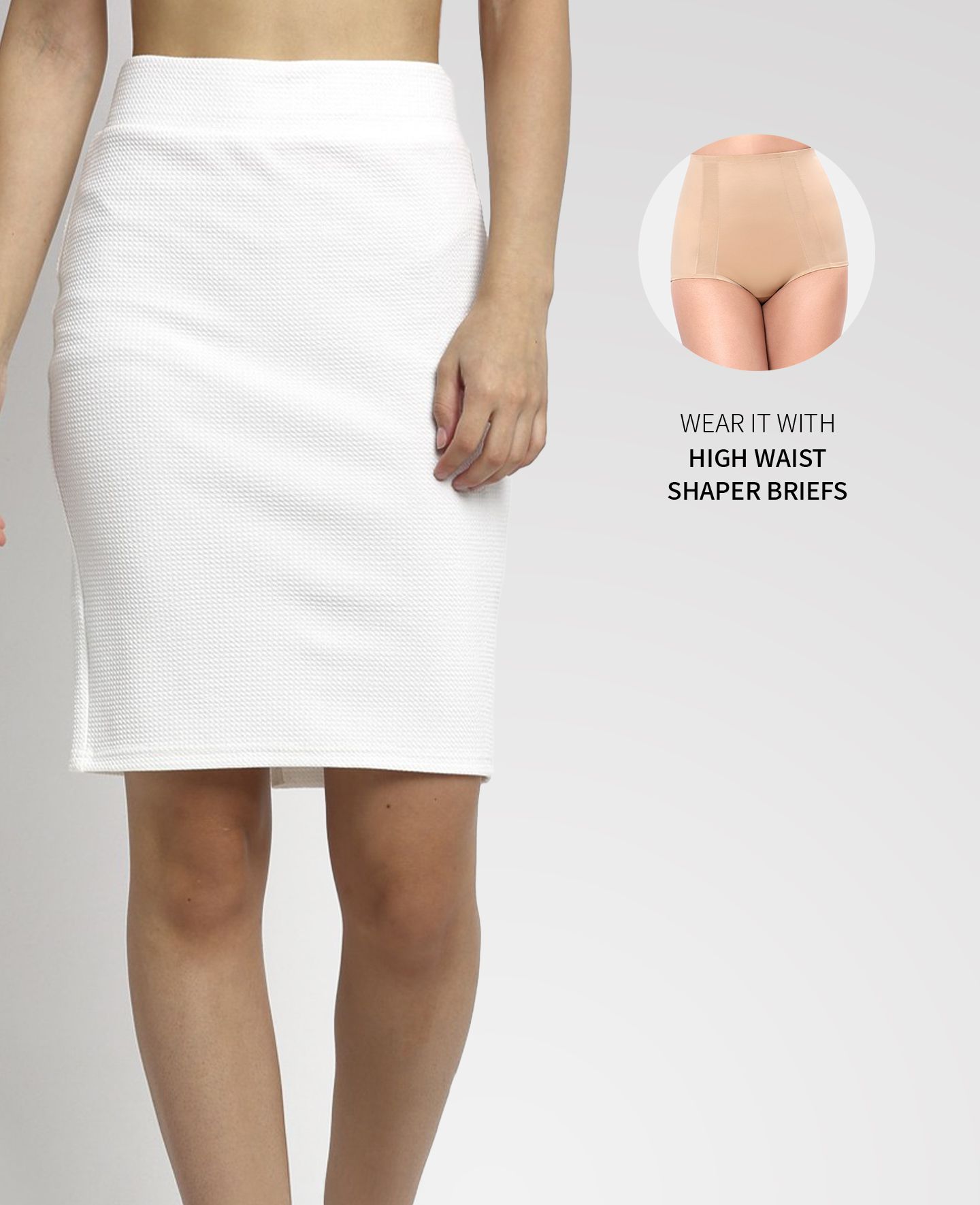 Buy NEUDIS White Pencil Knee-Length Skirt - Skirts for Women