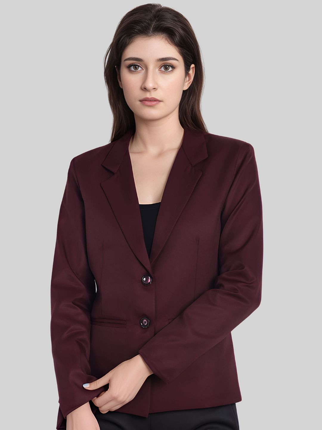 Moda Rapido Notched Lapel Collar Single-Breasted Formal Blazer-picture-31