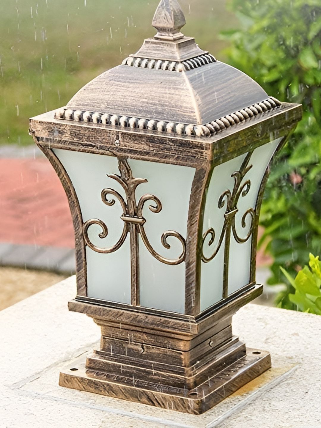 GAUVIK Gold Toned & White Textured Waterproof Outdoor Lamp-picture-18