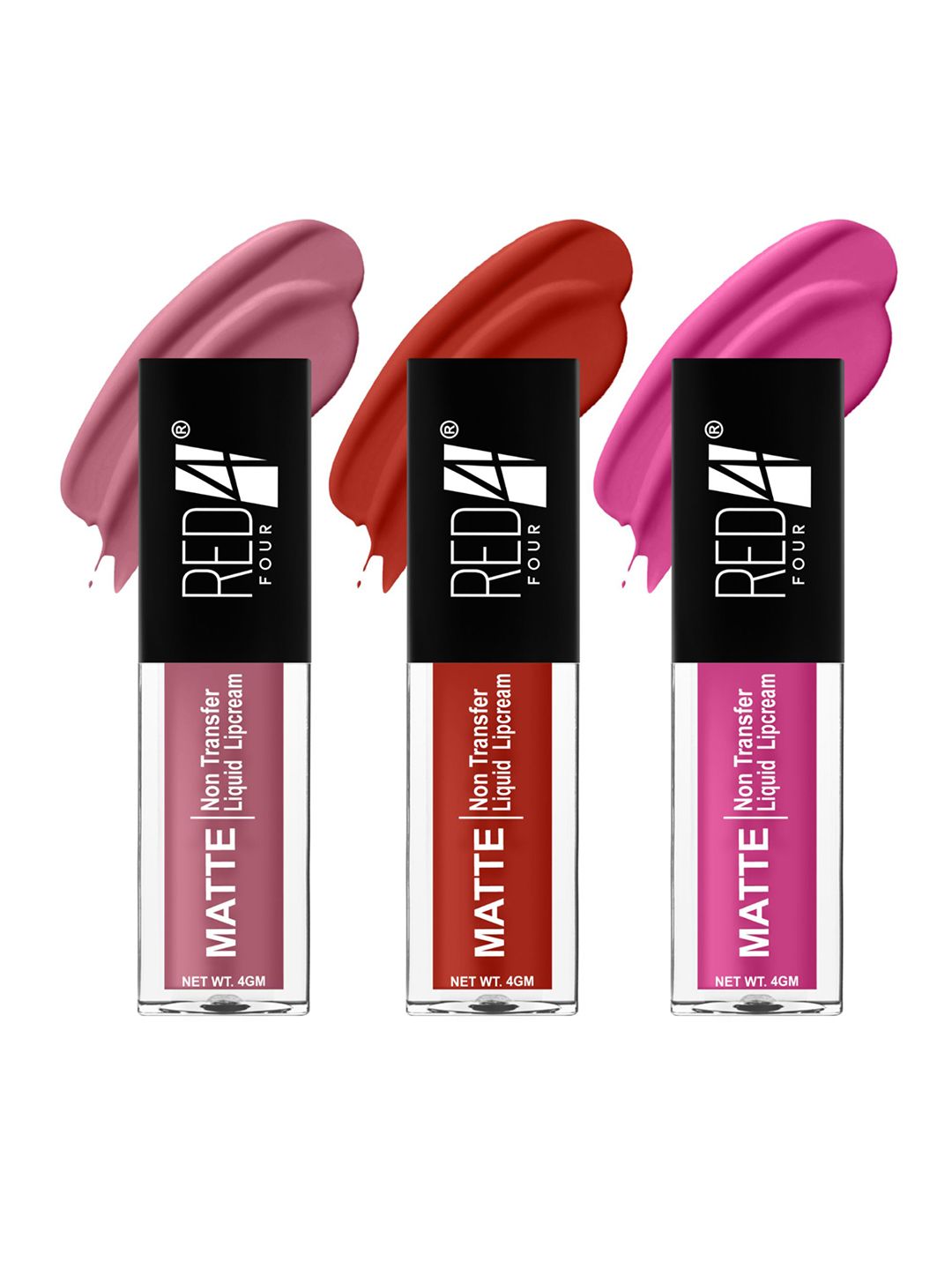 RED 4 Set Of 3 Miss Perfect Non Transfer Liquid Lip Cream Lipstick - 4 g Each-picture-8