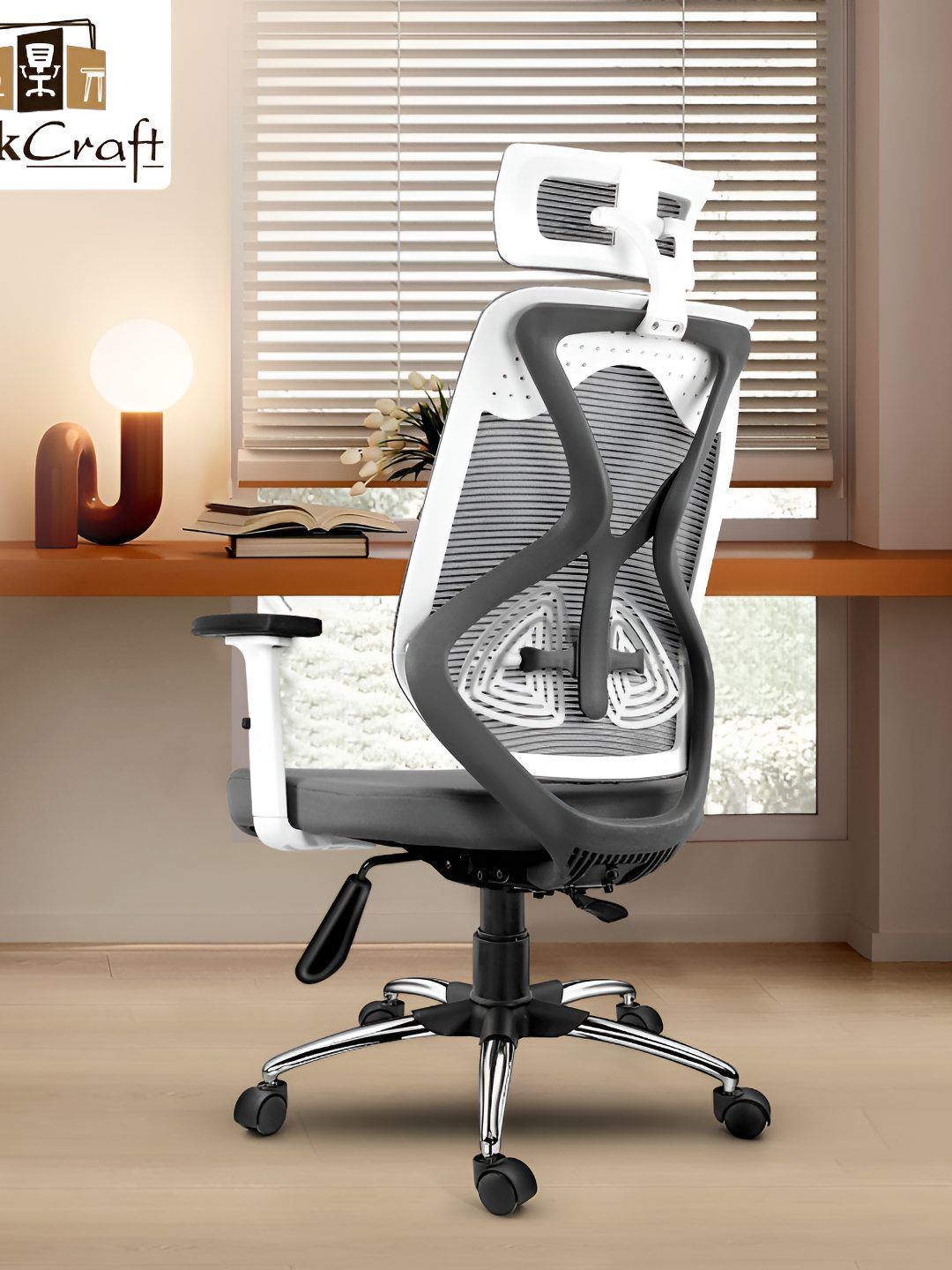 Oakcraft Grey Sturdy & Durable Adjustable Seat Height Study Chair-picture-33