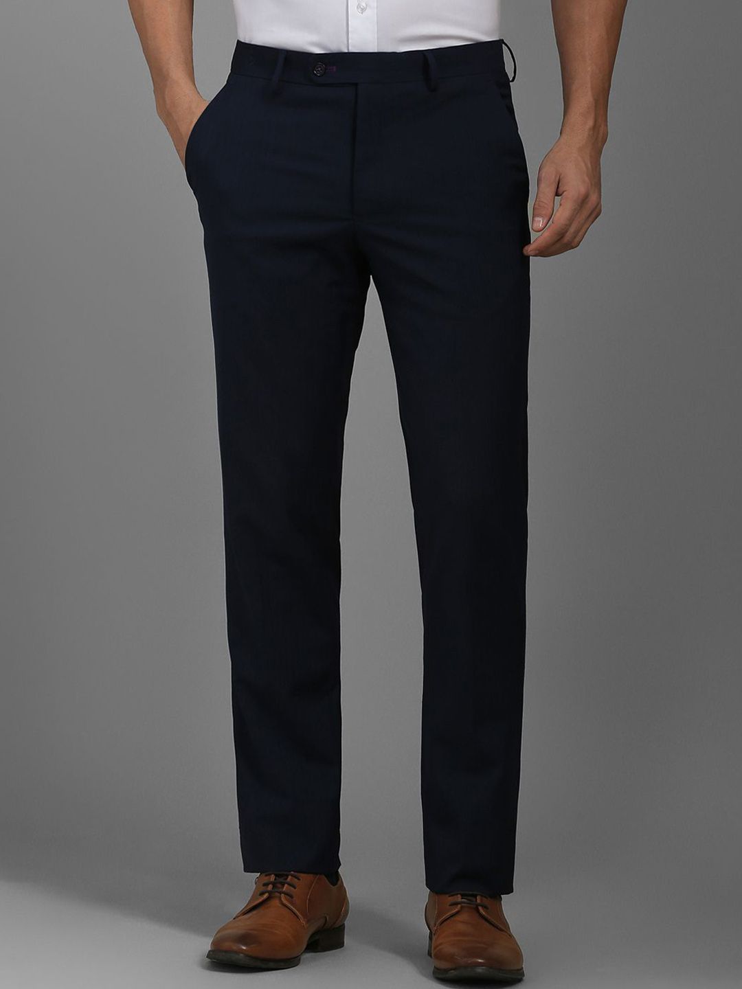 Luxure by Louis Philippe Men Slim Fit Mid-Rise Formal Trousers-picture-20