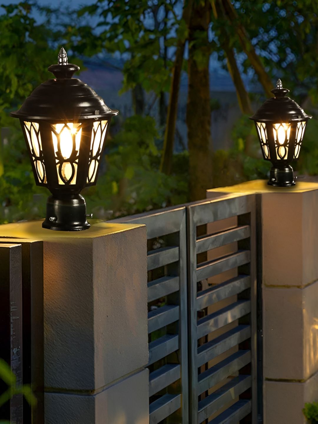 GAUVIK Black & White 2 Pieces Textured Metal Waterproof Outdoor Lamps-picture-26