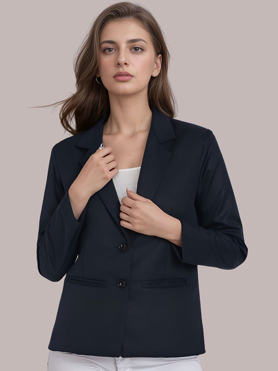 Moda Rapido Notched Lapel Collar Single-Breasted Formal Blazer-picture-35