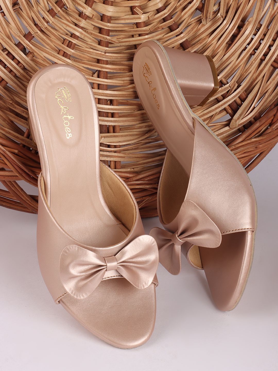 Picktoes Women Bow Detail Block Heel Open Toe Sandals-picture-15