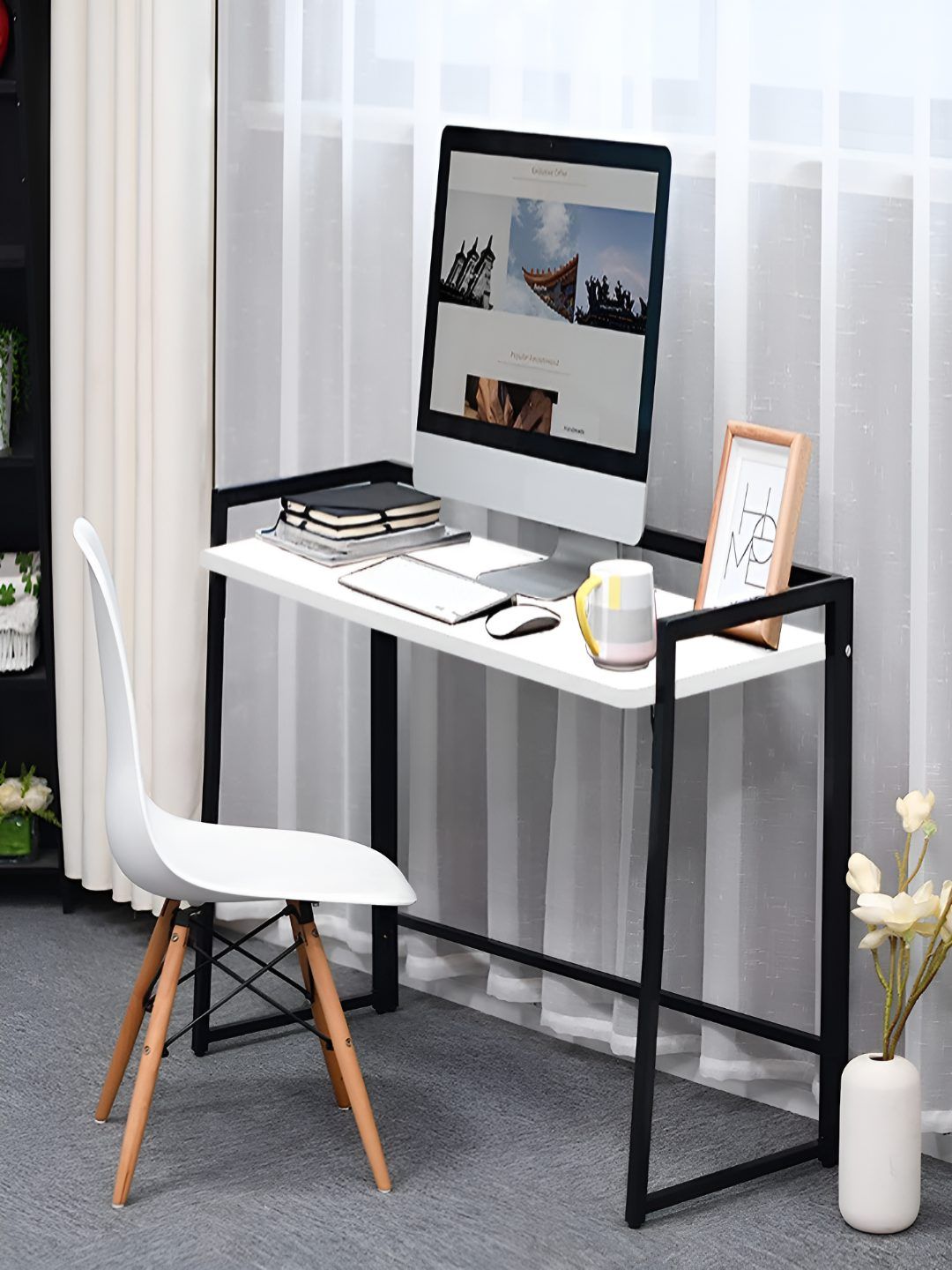 Torche White MFD Wooden Foldable & Portable Study Table