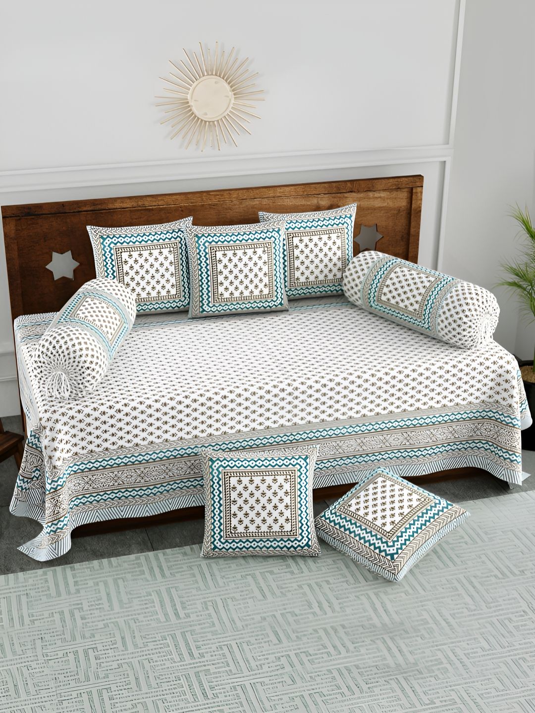 myntra elegant homes COTTON DIWAN SET OF 8 PCS-picture-58