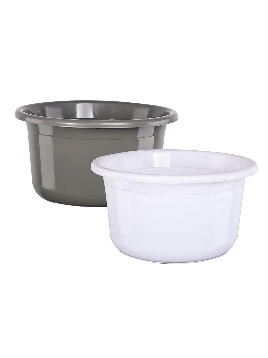 Kuber Industries Grey & White 2 Pieces Light Weight Bath Tubs-picture-12