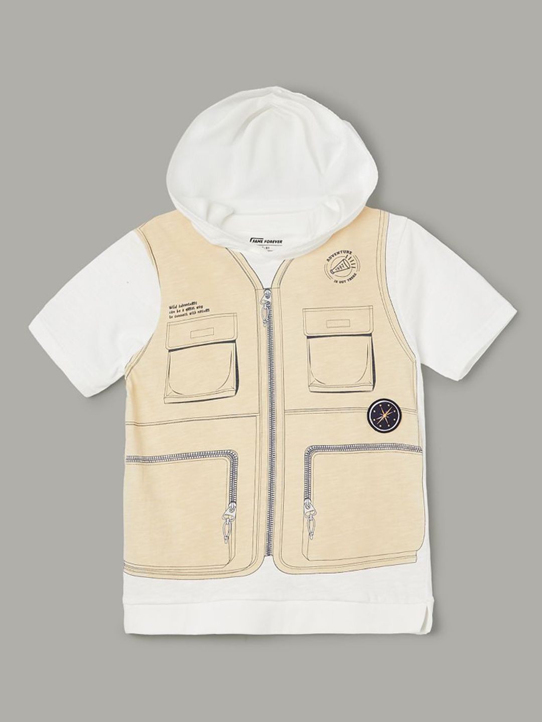 Fame Forever by Lifestyle Boys Printed Hooded Extended Sleeves Pockets T-shirt-picture-12