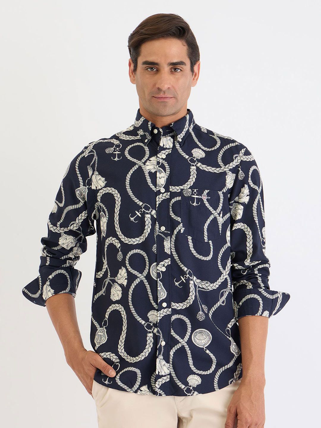 GANT Men Graphic Print Button Down Collar Full Sleeves Shirt-picture-38