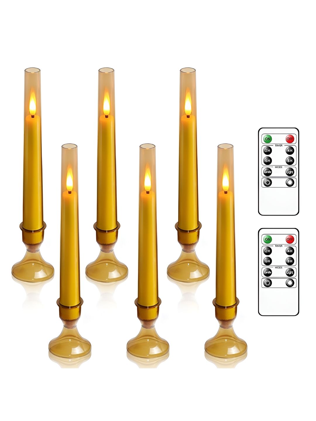 LTETTES Taper Gold-Toned 6 Pieces Pillar LED Candles-picture-26