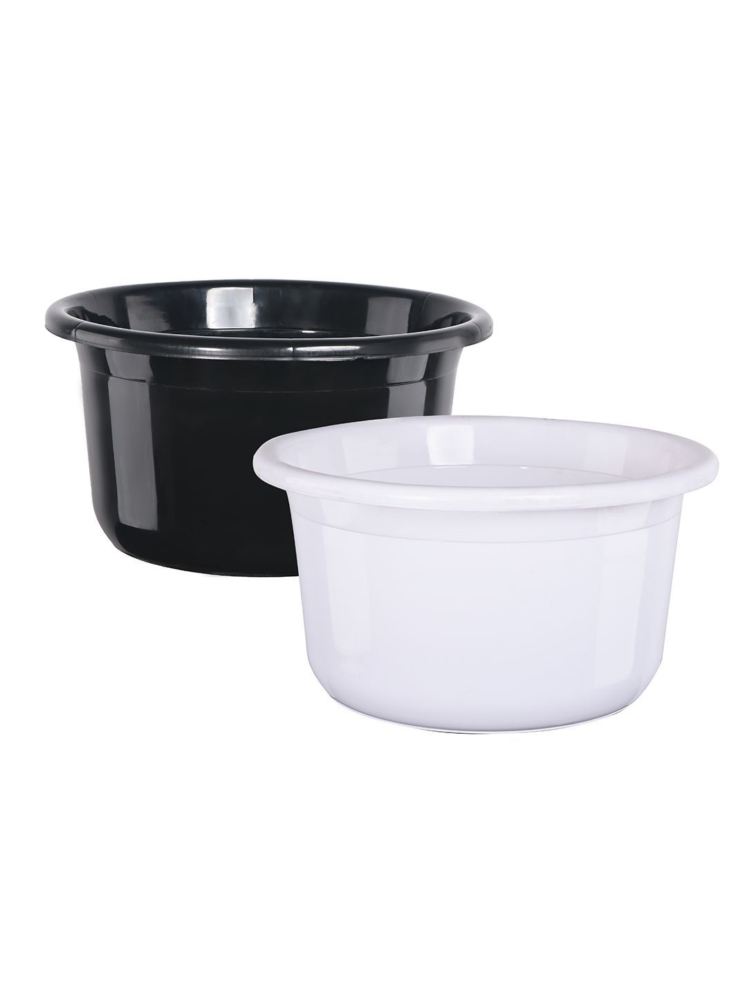 Kuber Industries Black & White 2 Pieces Light Weight Bath Tubs-picture-56