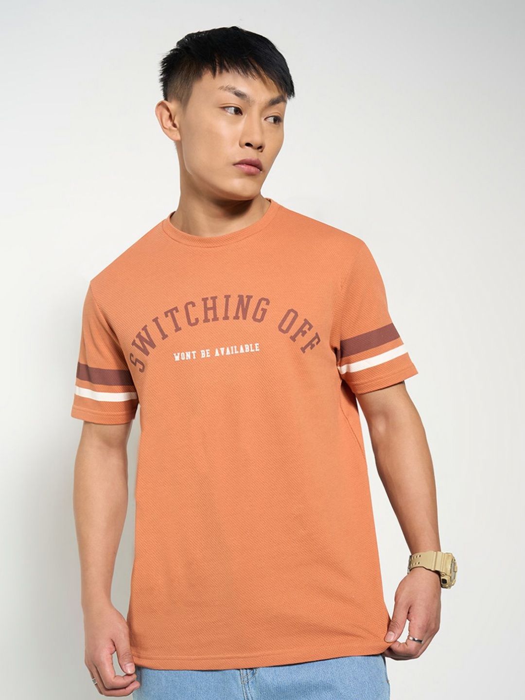 People Men Typography Printed Pockets Slim Fit T-shirt-picture-35