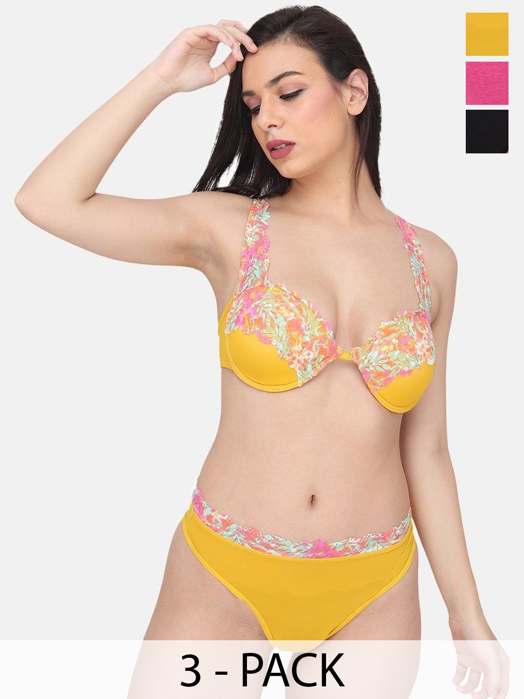 CURWISH Pack Of 3 Printed Mid-Rise Bikini Briefs P3L-04-picture-37