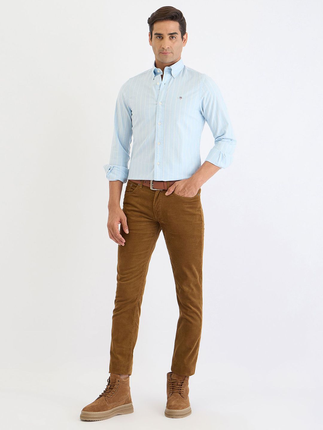 GANT Men Striped Button Down Collar Slim Fit Casual Shirt-picture-10