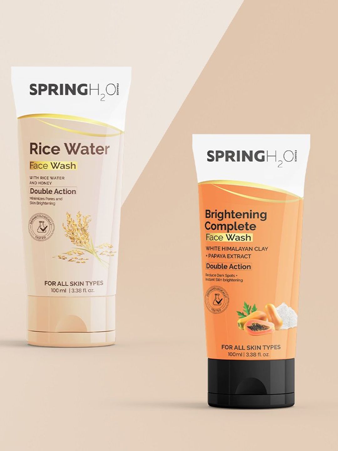 Spring H2O Set Of 2 Rice Water Face Wash & Brightening Complete Face Wash - 100 ml Each-image-44