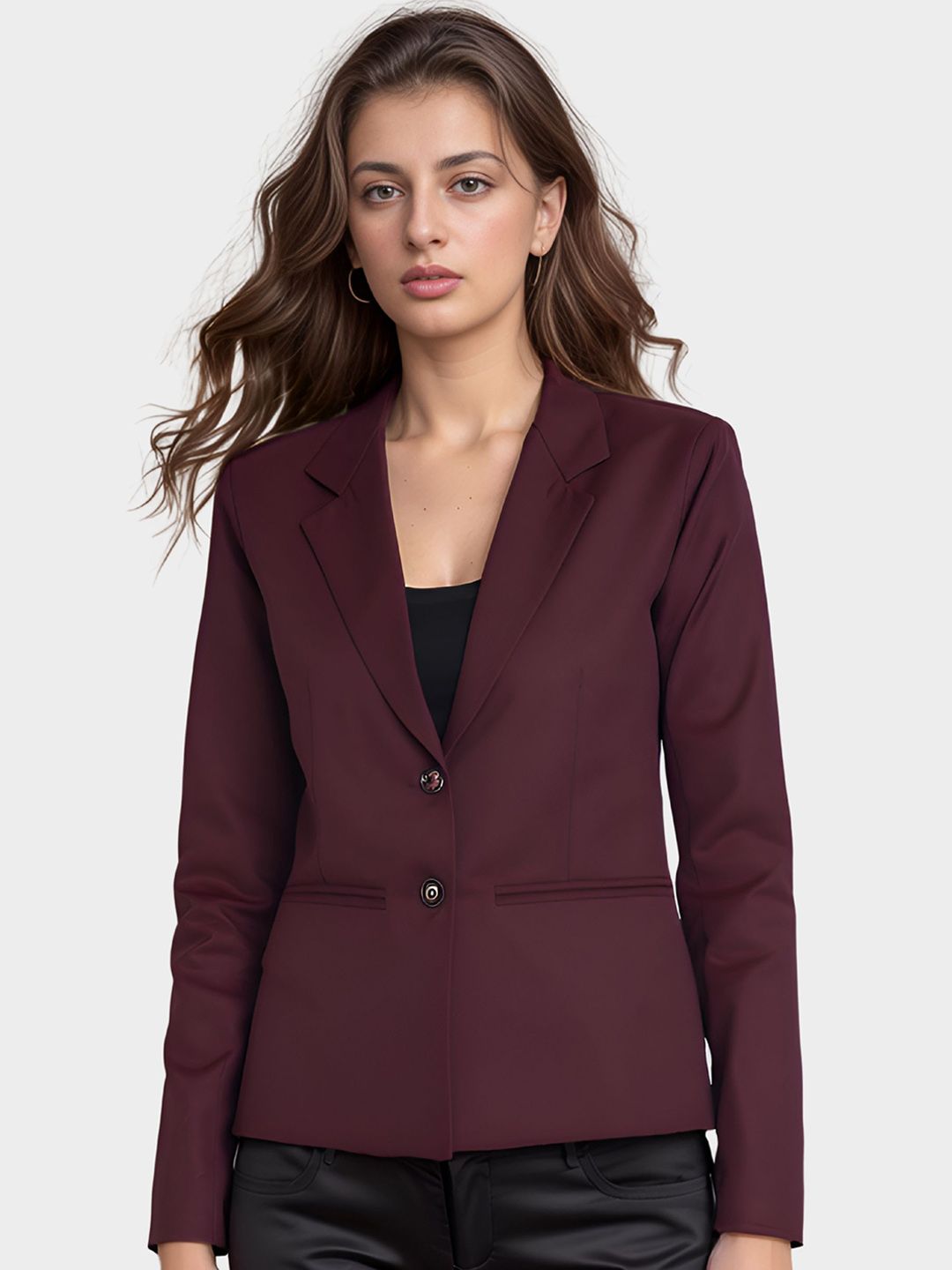 Moda Rapido Notched Lapel Collar Single-Breasted Formal Blazer-picture-16