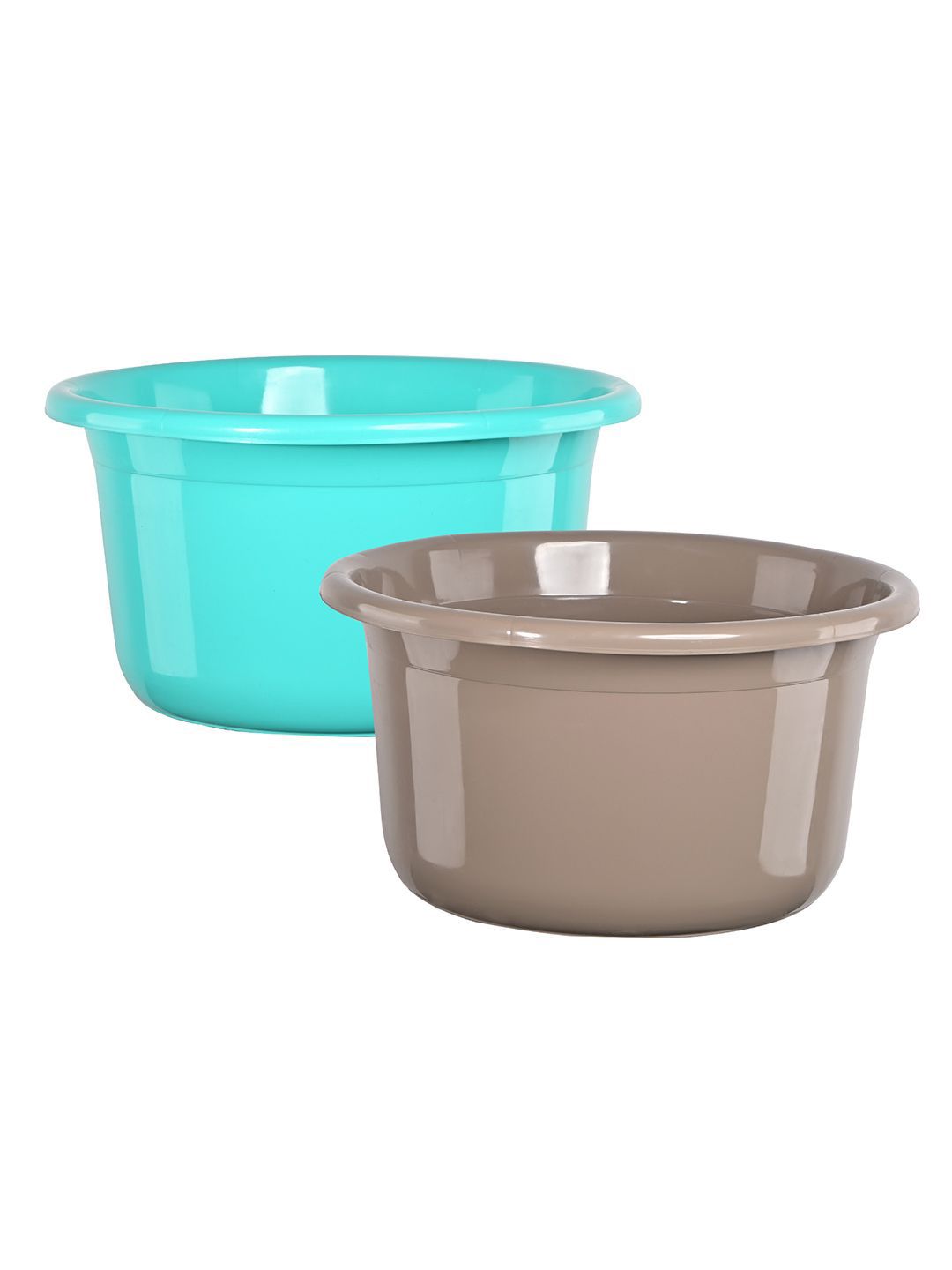 Kuber Industries Green & Brown 2 Pieces Light Weight Bath Tubs-picture-19