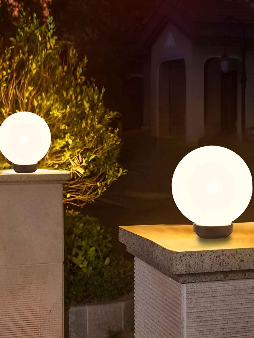 GAUVIK White & Black 2 Pieces Metal Waterproof Spherical Shaped Outdoor Lamps-picture-12