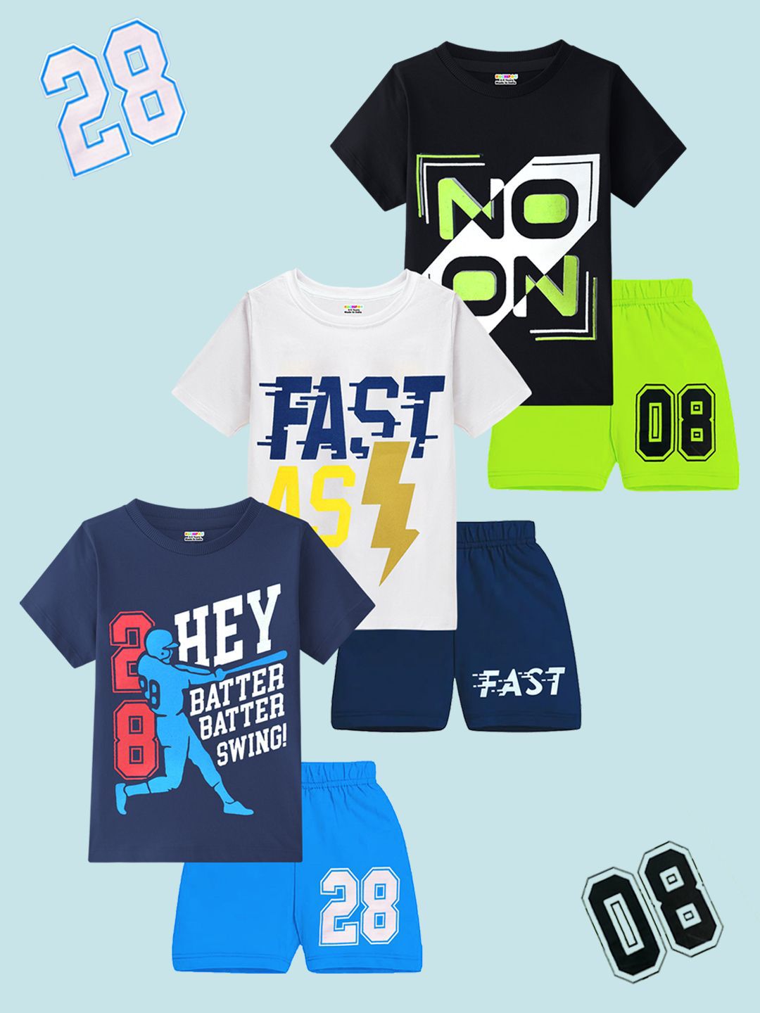 KUCHIPOO Boys Printed T-shirt with Shorts-picture-34