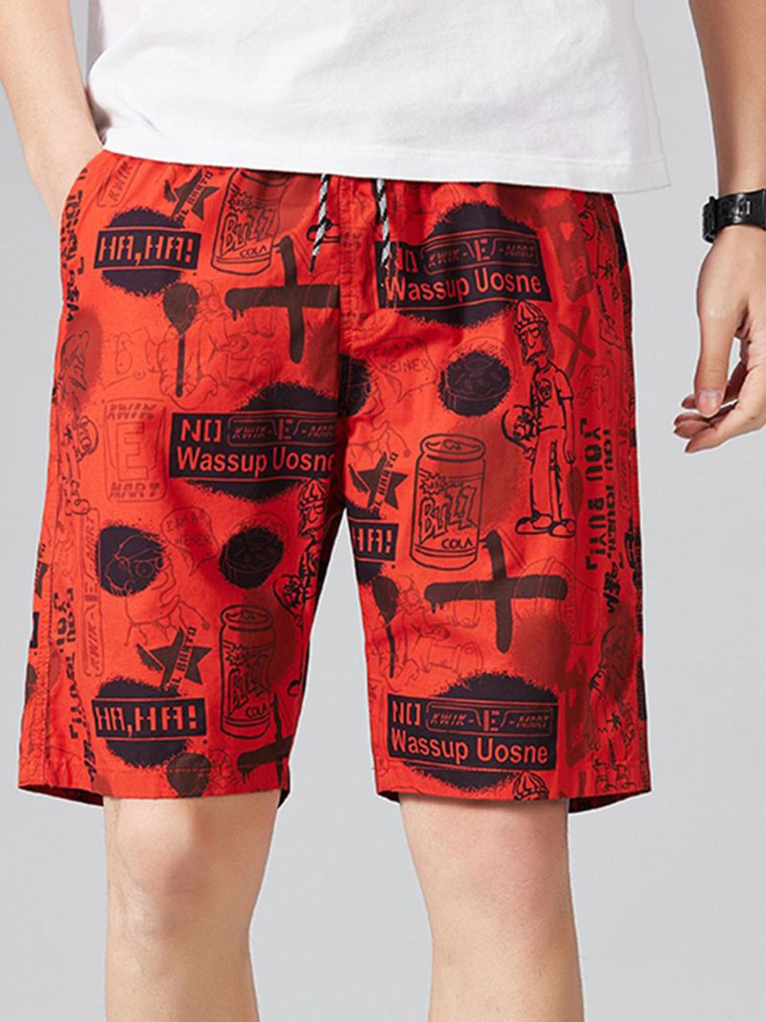 StyleCast x Revolte Men Regular Fit Mid-Rise Printed Regular Shorts-picture-25