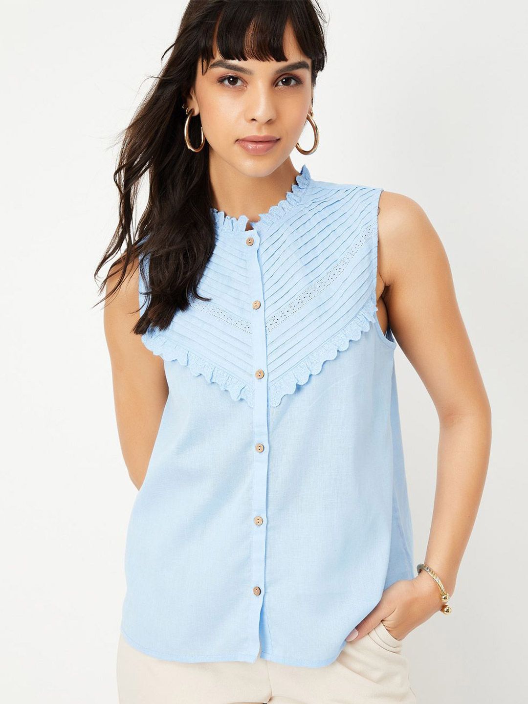 max Mandarin Collar Shirt Style Top-picture-14