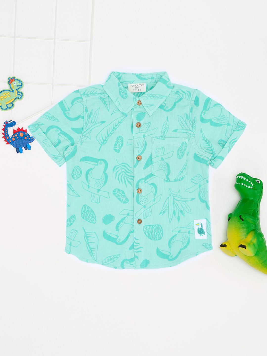 Pantaloons Baby Boys Opaque Printed Casual Shirt