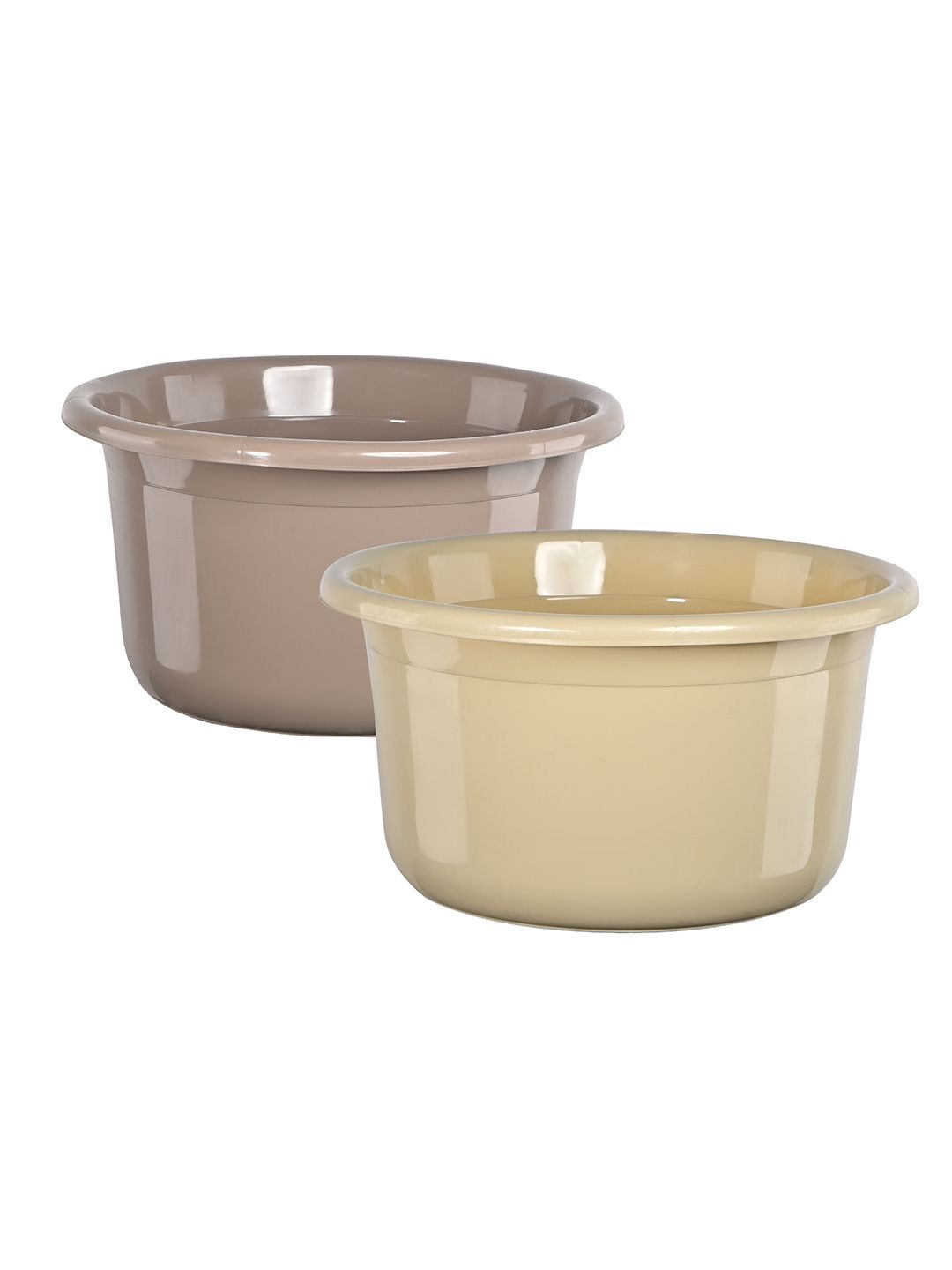 Kuber Industries Brown & Beige 2 Pieces Bath Tubs 25L-picture-15