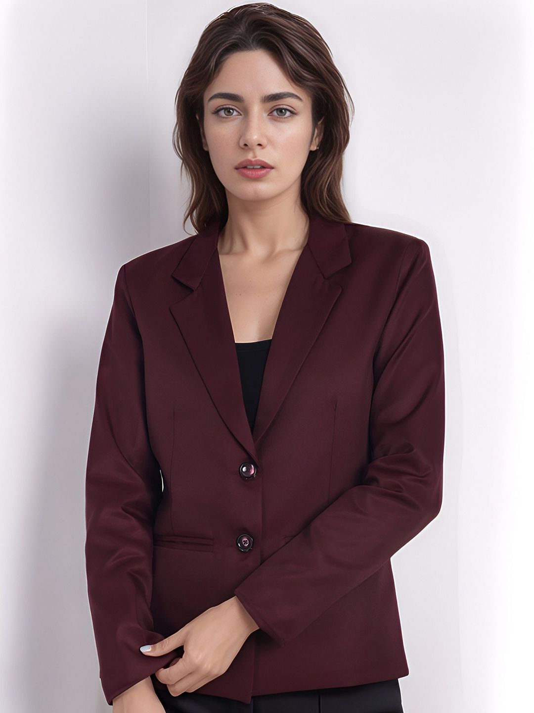 Moda Rapido Notched Lapel Collar Single-Breasted Formal Blazer-picture-11