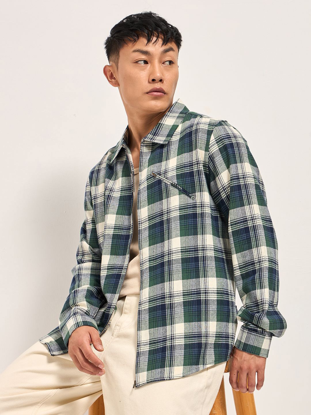 THE BEAR HOUSE Men Tartan Checks Checked Casual Shirt-picture-14