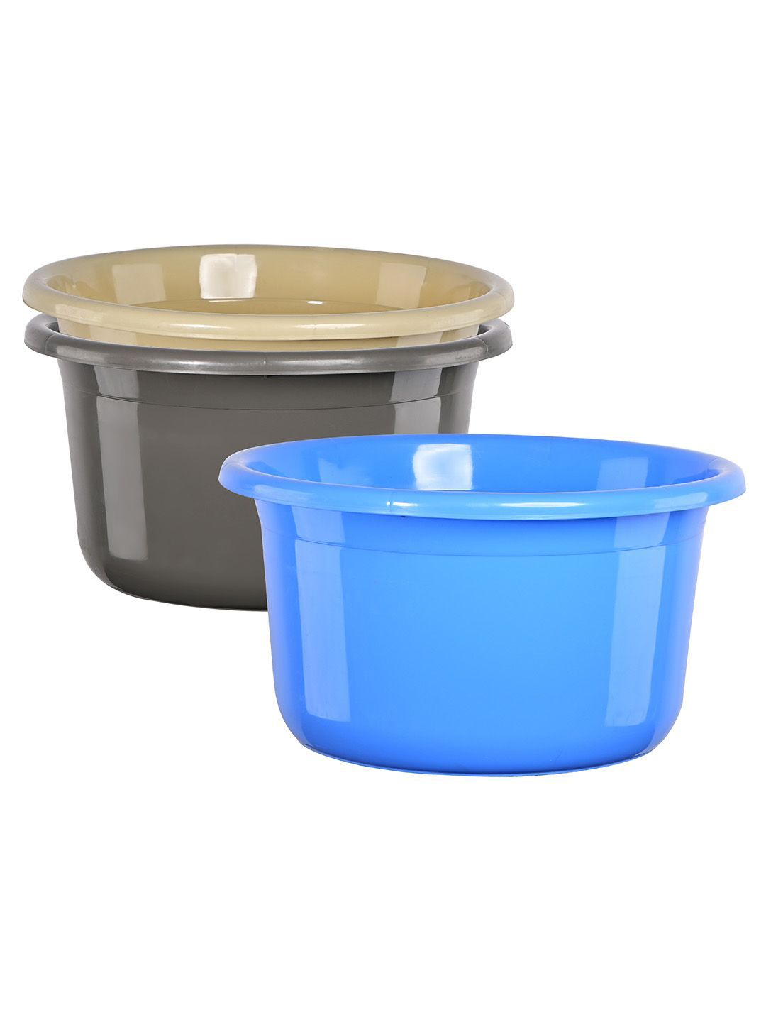 Kuber Industries Blue & Grey 3 Pieces Light Weight Bath Tubs-image-33