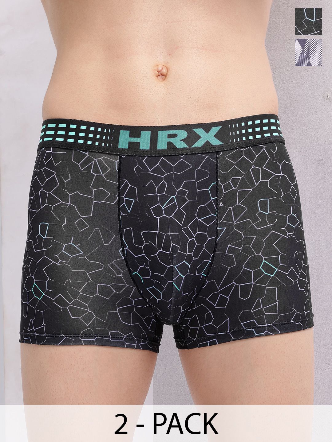 HRX by Hrithik Roshan Pack Of 2 Printed Trunks-picture-14