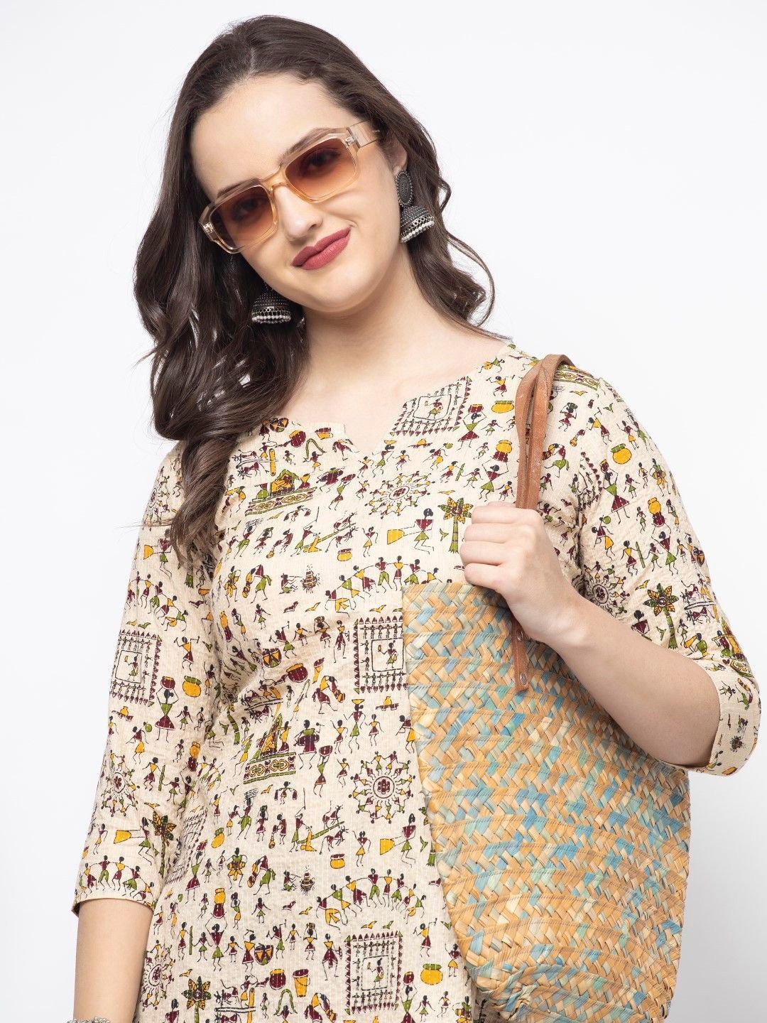 Zenava by Myntra Women Ethnic Motifs Printed Pure Cotton Kurtis-image-10
