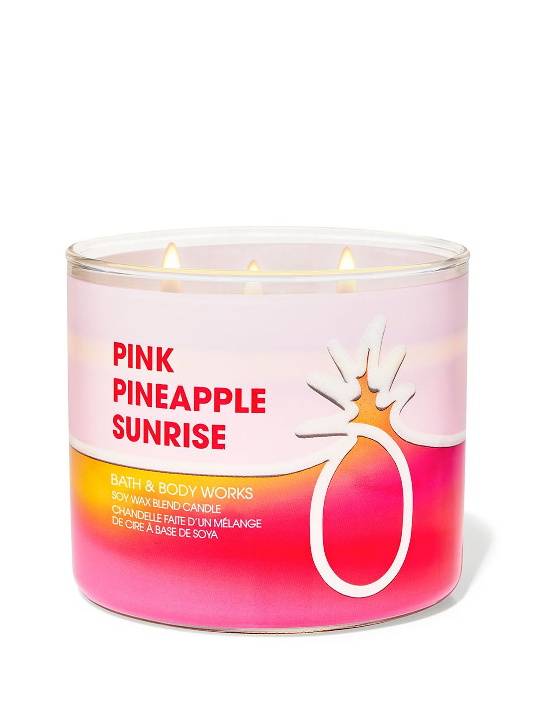 Bath & Body Works Pink Pineapple Sunrise 3-Wick Candle - 411g-picture-40